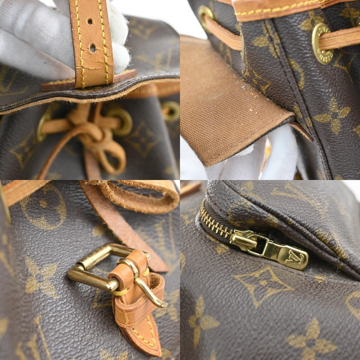 LOUIS VUITTON Mini Montsouris Backpack Bag Monogram Leather Brown M51137 12EE163