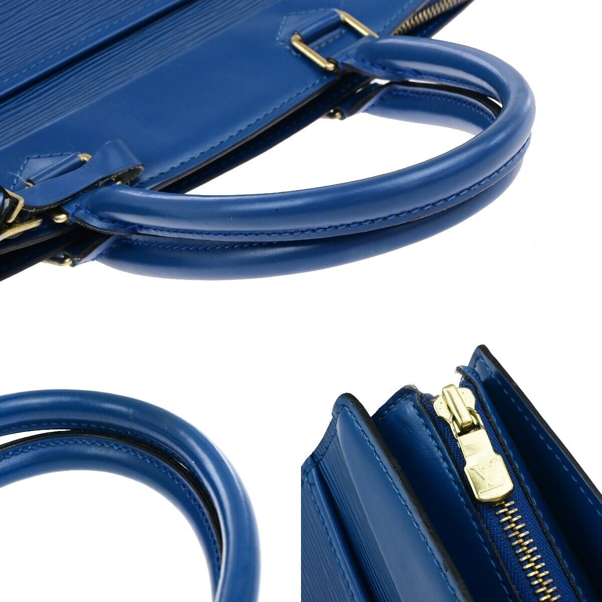 LOUIS VUITTON LV Logo Riviera Hand Bag Epi Leather Blue France M48185 64EA211