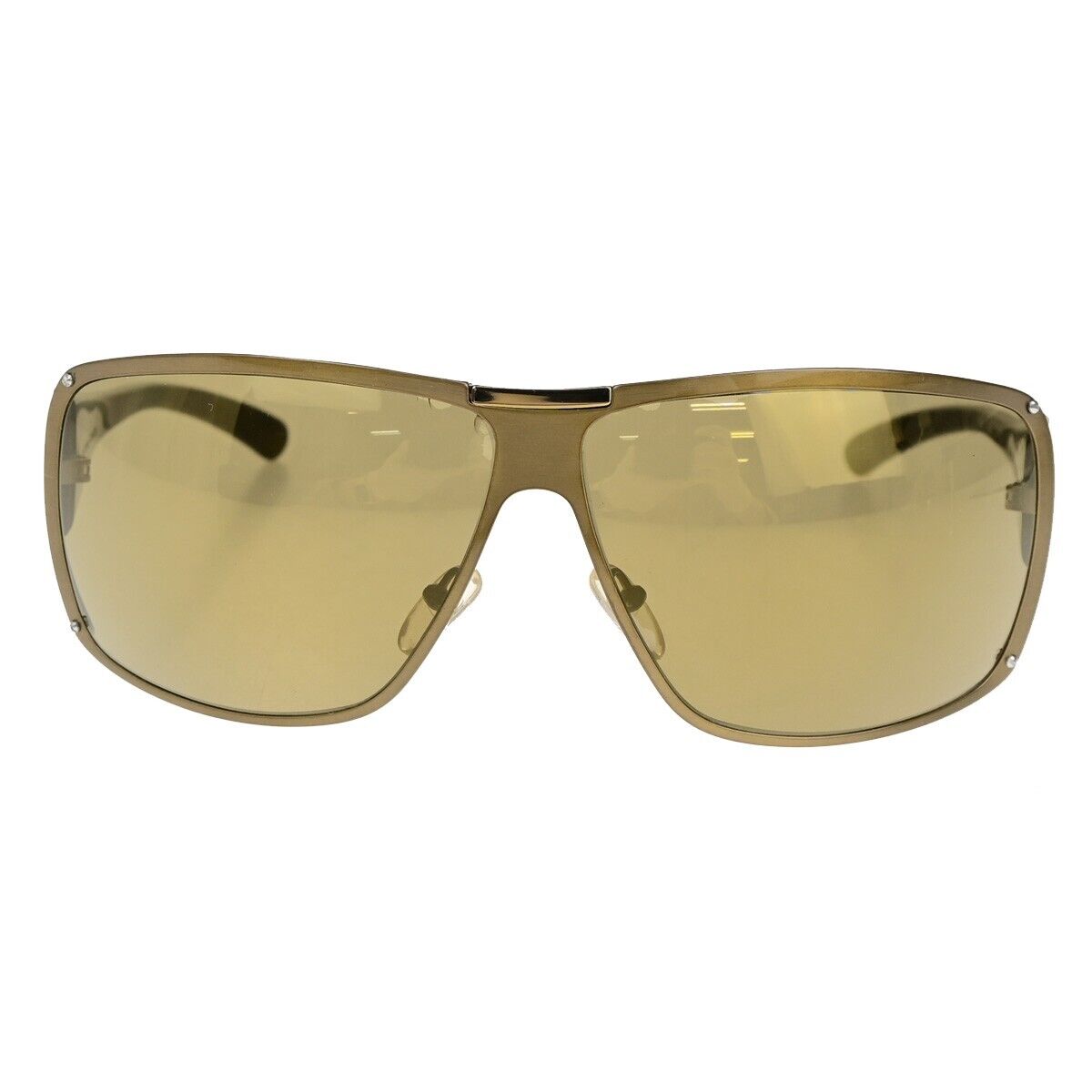 BOTTEGA VENETA Logo Sunglasses BV 22/S Metal Plastic Brown Gold Italy 02KA492