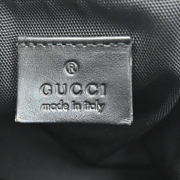 GUCCI Logo Shoulder Travel Hand Bag Nylon Leather Black SHW Italy 07KC492