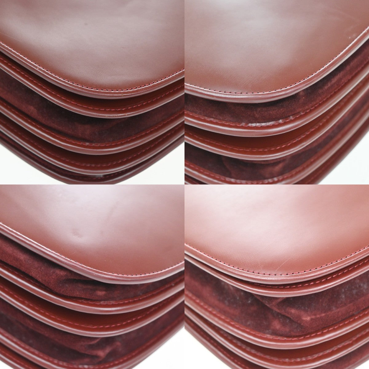 CARTIER 2C Logo Shoulder Crossbody Bag Leather Red GHW France 35YJ122