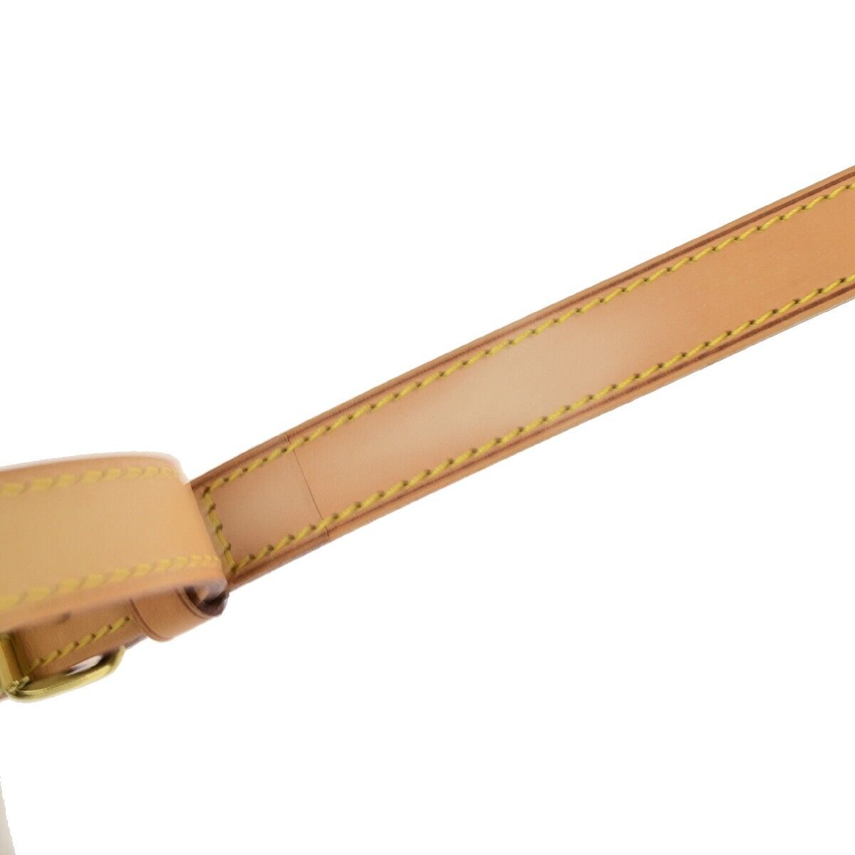 LOUIS VUITTON Logo Shoulder Strap Leather Brown Gold Bag Accessory 68YF257