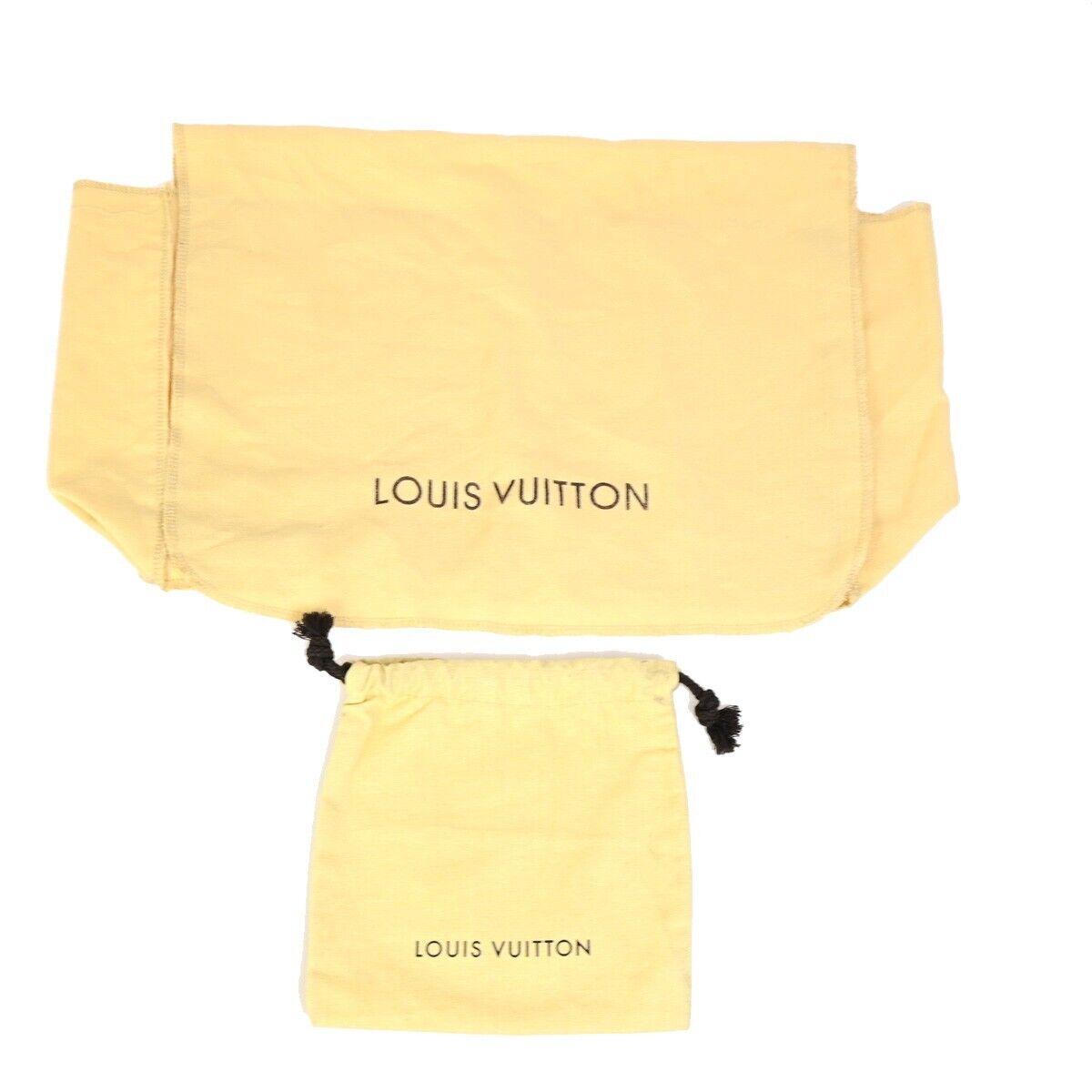 LOUIS VUITTON Logo 10 Set Dust Bag Drawstring Canvas Cotton Beige Brown 08EB554