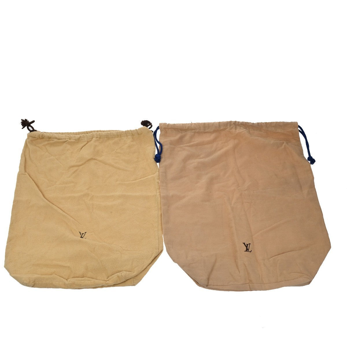 LOUIS VUITTON Logo 10 Set Dust Bag Drawstring Canvas Cotton Beige Brown 09KP113