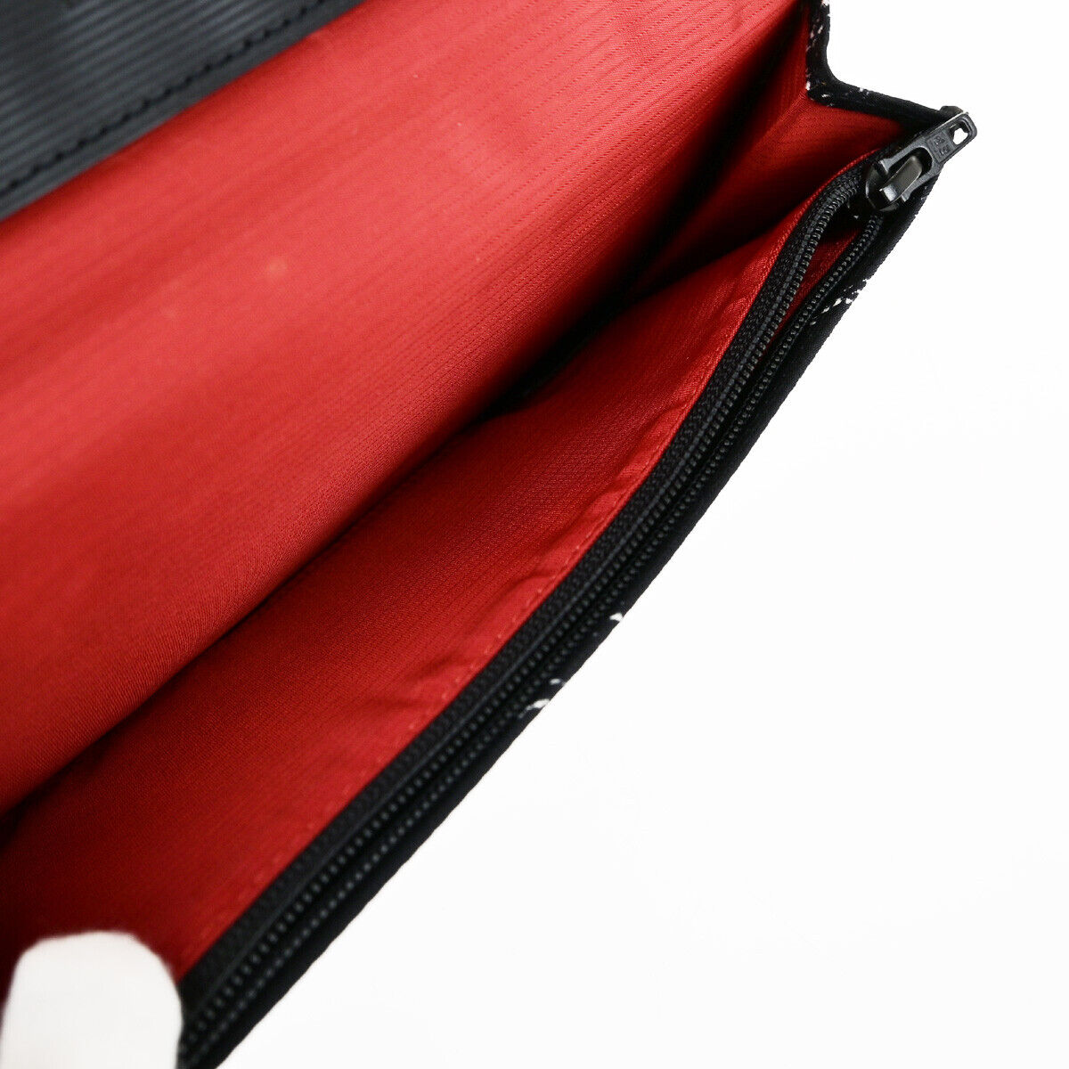 CHANEL Logo Travel Line Bifold Wallet Nylon Leather Black 69KA311