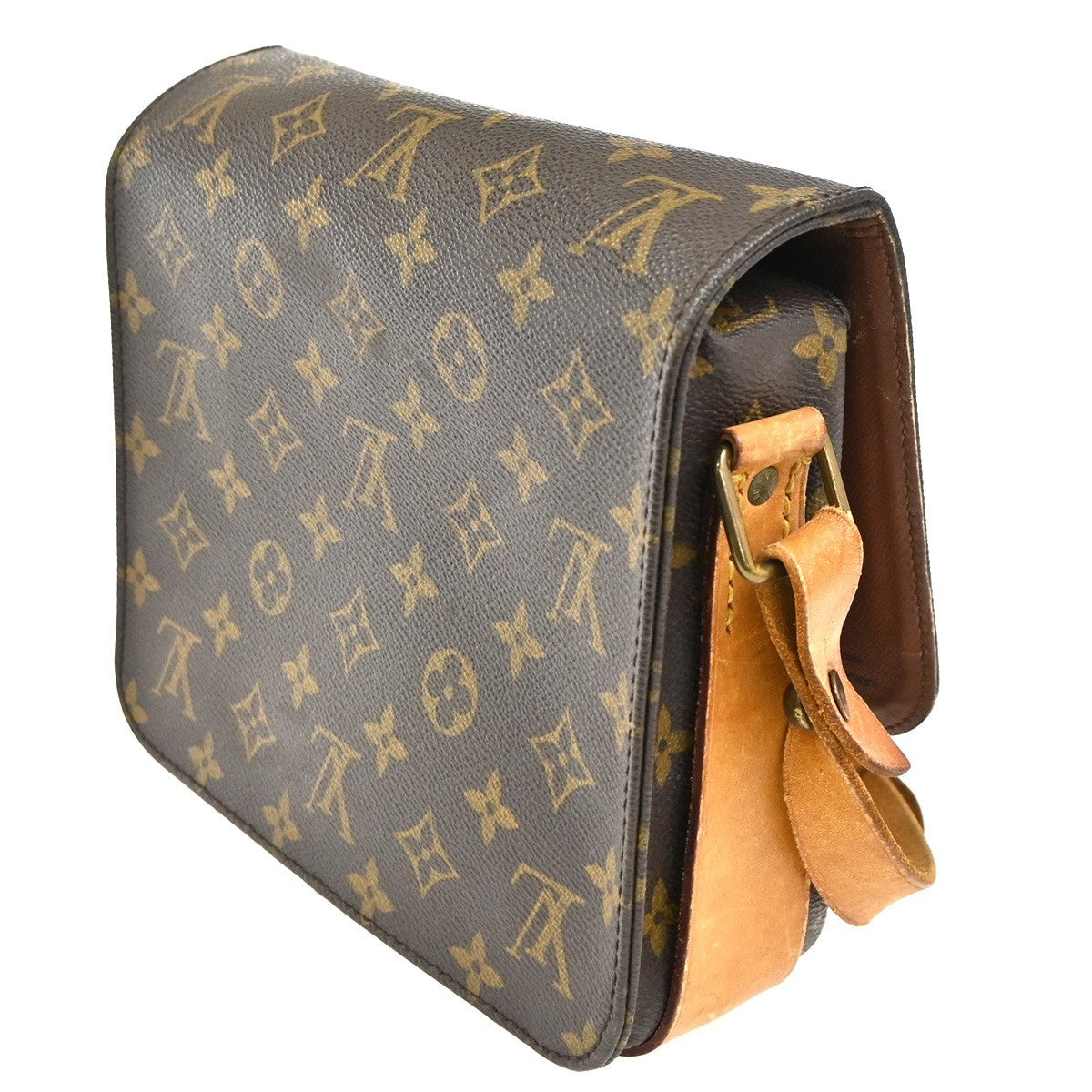 LOUIS VUITTON Cartouchiere MM Shoulder Bag Monogram Leather Brown M51253 32TA563