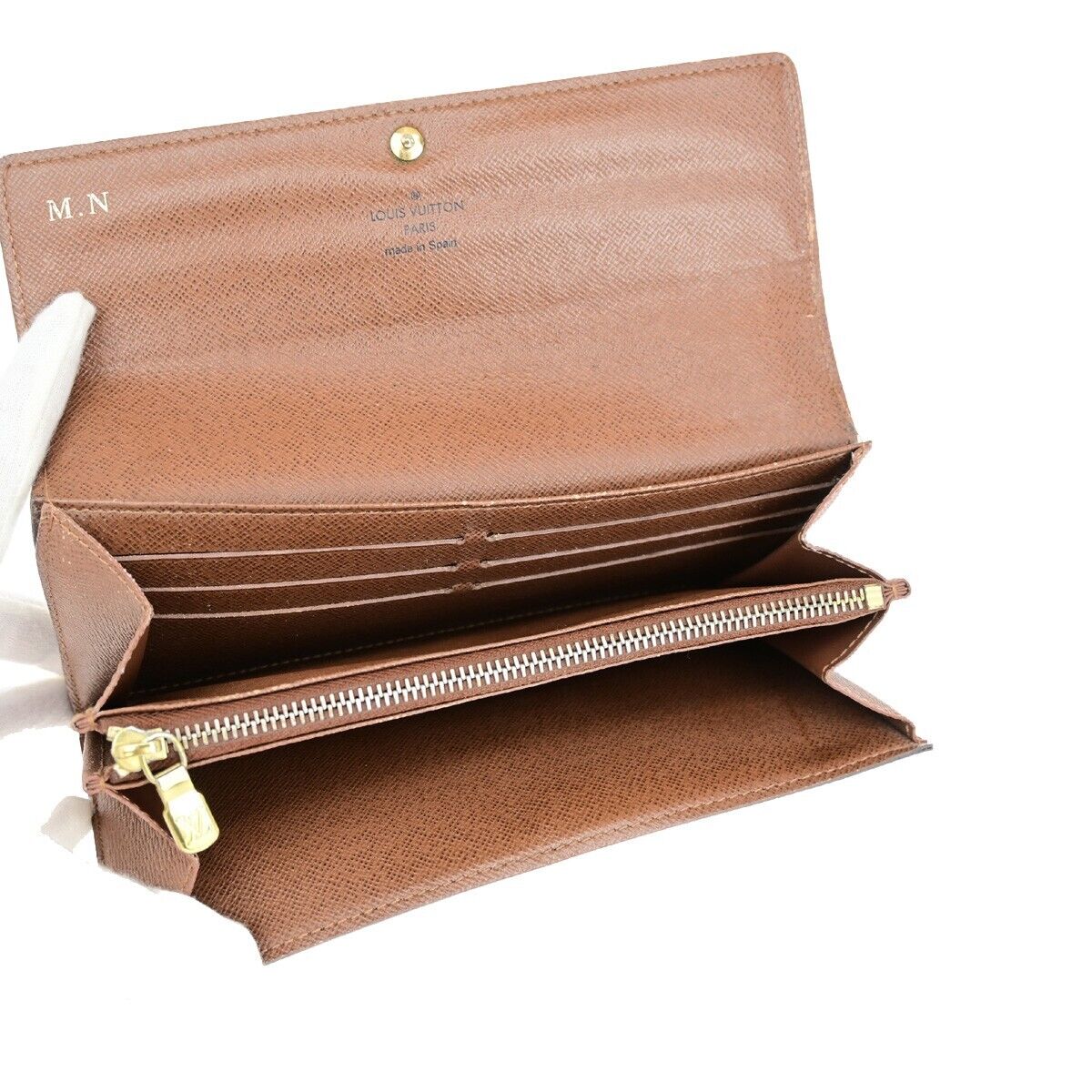 LOUIS VUITTON LV Logo 4 Set Bifold Trifold Long Wallet Monogram Brown 65FA707