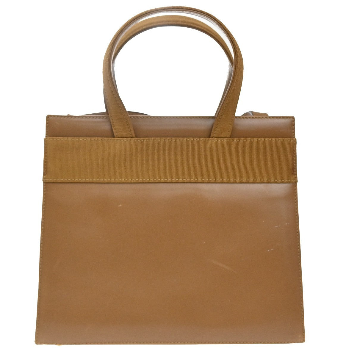 SALVATORE FERRAGAMO Vara 2Way Hand Bag Canvas Leather Brown Gold Italy 33EG249