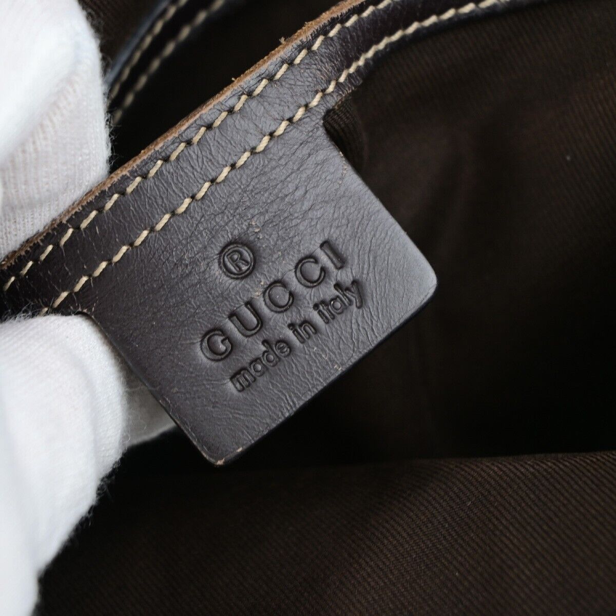 GUCCI Logo GG Pattern Crossbody Shoulder Bag PVC Leather Brown Italy 68EC870