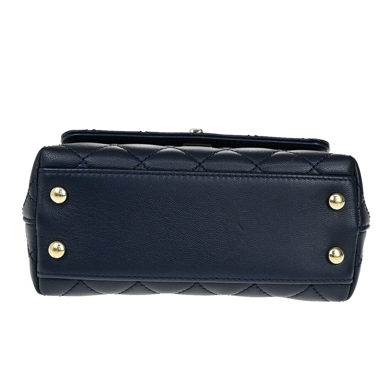 CHANEL CC XXS Matelasse Top Handle 2Way Chain Shoulder Bag Leather BE 793RK696