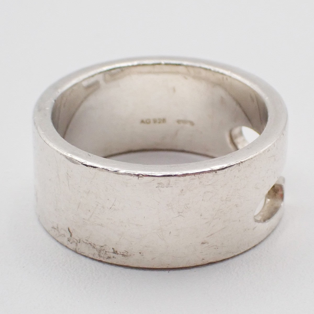 GUCCI G Logo Ring Silver 925 Size 21 Italy Accessory 07EG248
