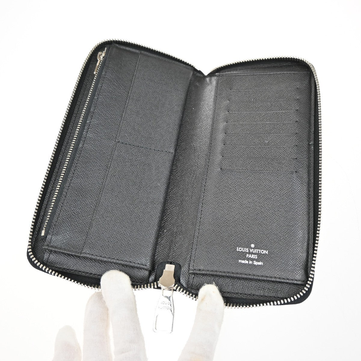 LOUIS VUITTON Long Zippy Wallet Vertical Damier Graphite Leather N63095 83KB339