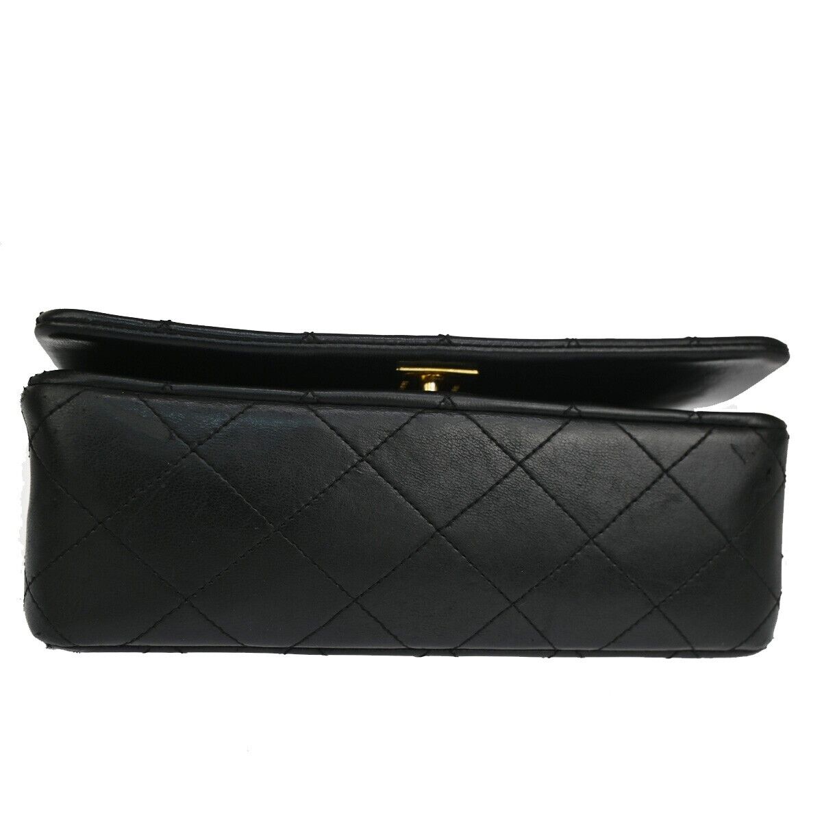 CHANEL CC Mini Matelasse Full Flap Chain Shoulder Bag Leather Black GHW 645LC499