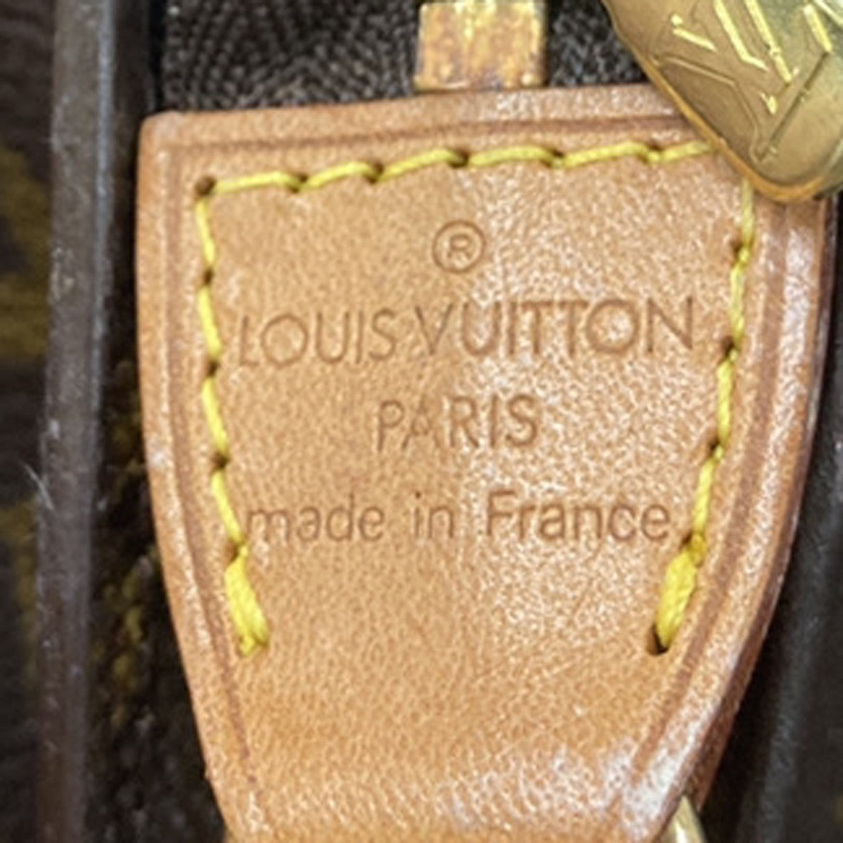 LOUIS VUITTON Logo BUCKET PM Pouch Bag Monogram Leather Brown France 04KP144