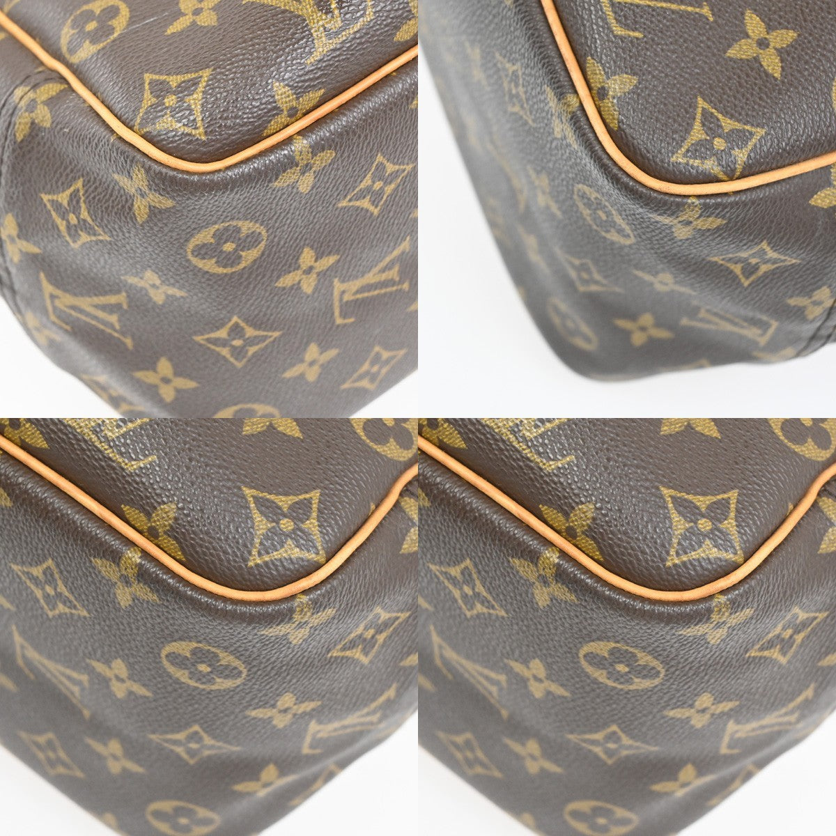 LOUIS VUITTON LV Logo Deauville Hand Bag Monogram Leather Brown M47270 73TA645