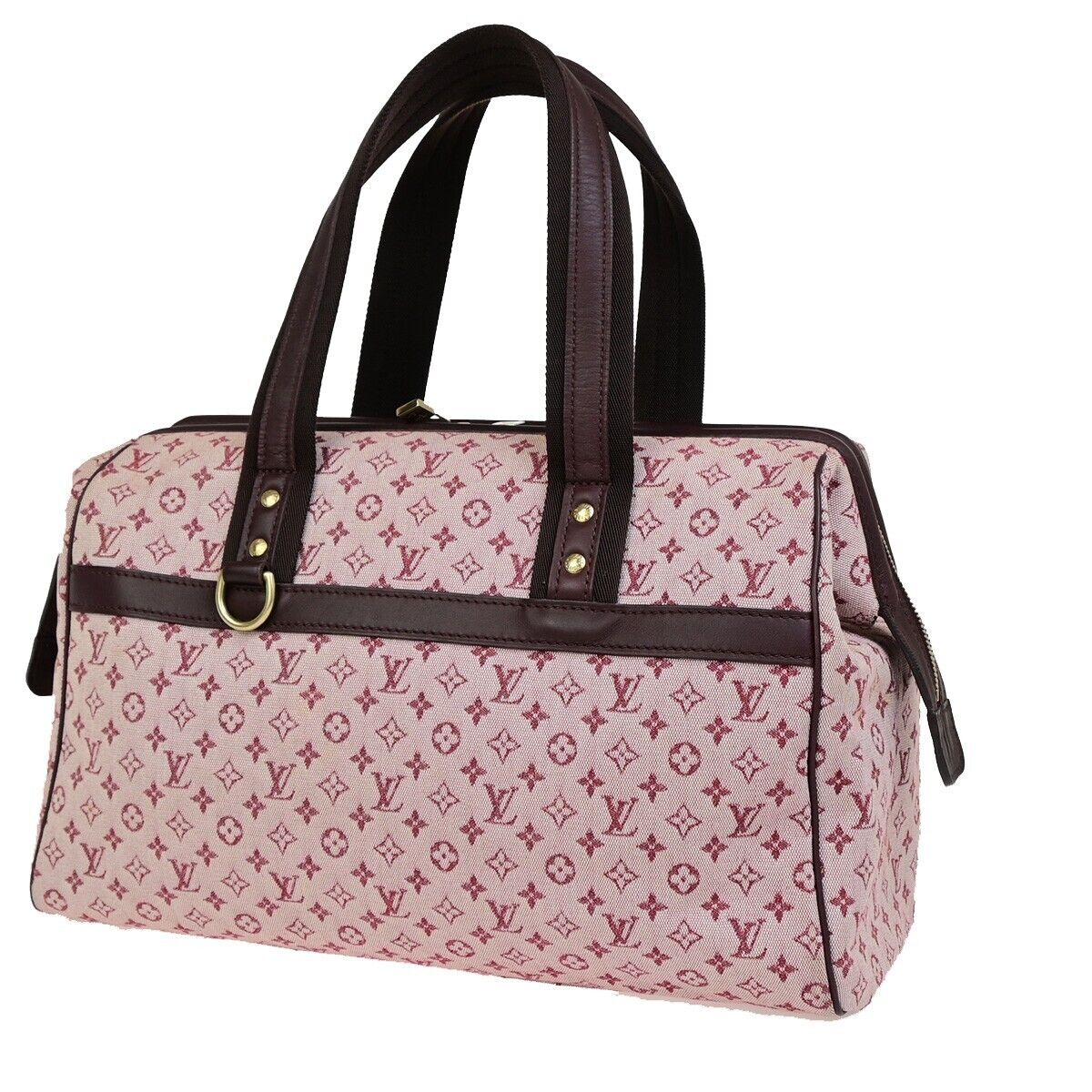 LOUIS VUITTON Logo Josephine GM Hand Bag Monogram Mini Canvas Red M92213 83EC887