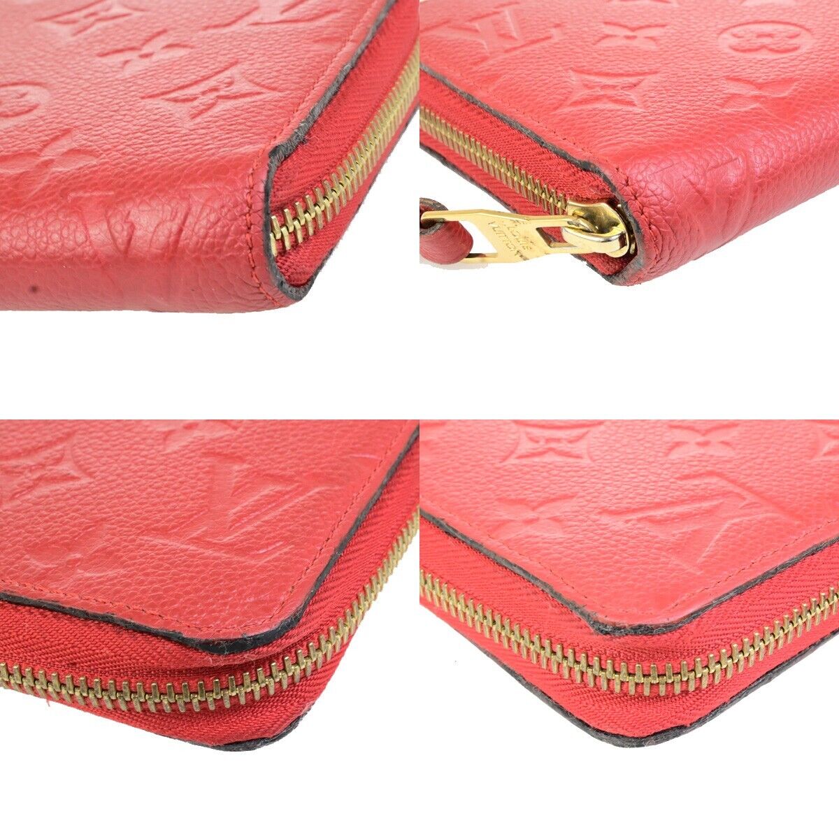 LOUIS VUITTON Zippy Wallet Long Wallet Monogram Empreinte Red M60737 82KA438