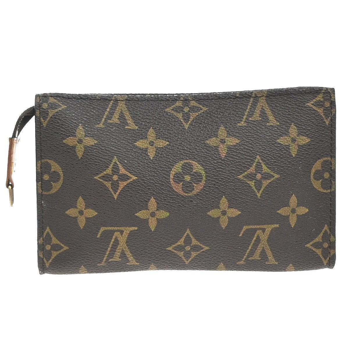 LOUIS VUITTON Logo BUCKET PM Pouch Bag Monogram Leather Brown France 05KP598