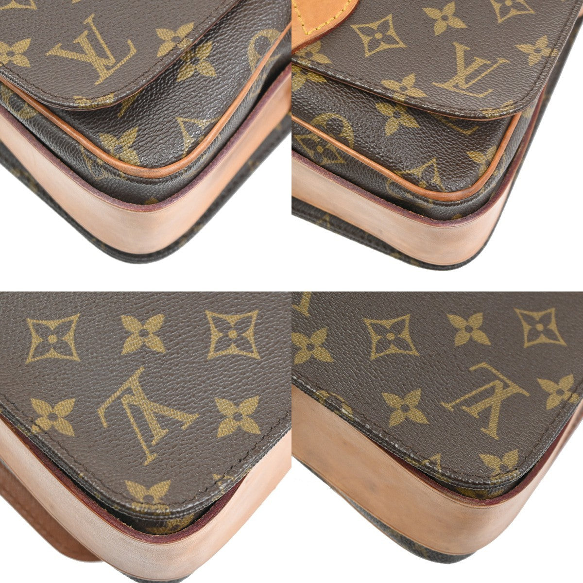 LOUIS VUITTON Cartouchiere MM Shoulder Bag Monogram Leather Brown M51253 89PA078
