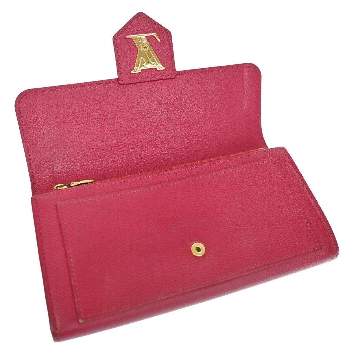 LOUIS VUITTON Portefeuille Lockme Long Wallet  Leather Fuchsia M61277 65EA270