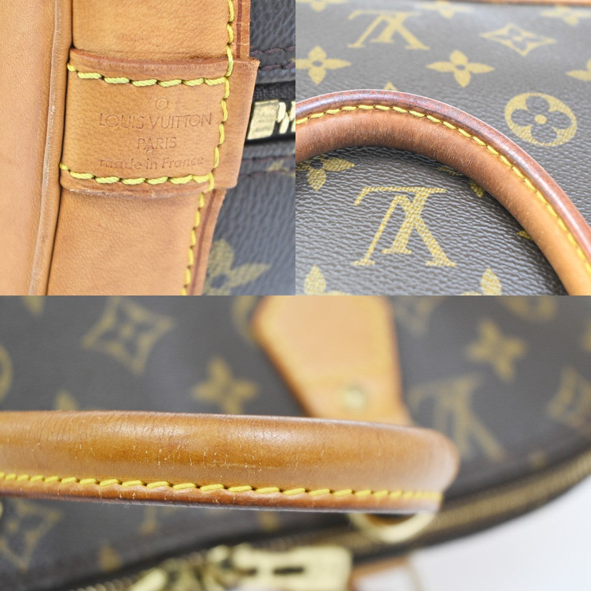 LOUIS VUITTON LV Logo Alma Hand Bag Monogram Leather Brown France M51130 82CA688