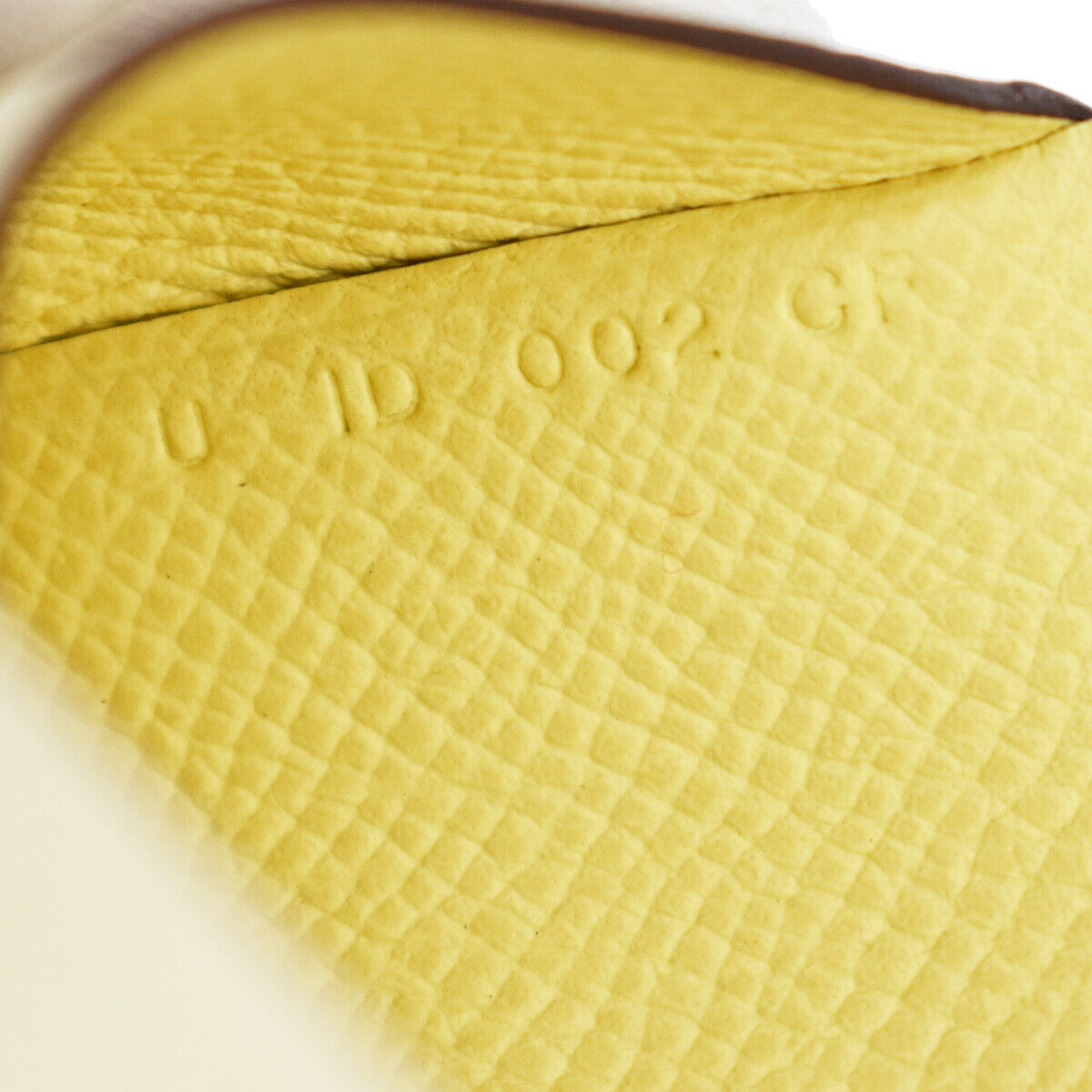 HERMES Calvi Duo Card Case Wallet Bicolor Veau Epsom Nata Jaune Poussin 50YC791