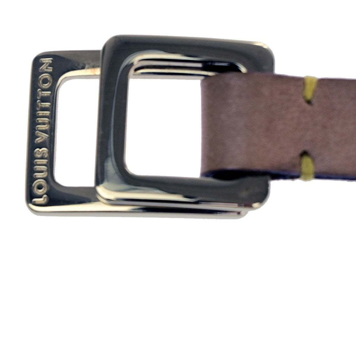 LOUIS VUITTON LV Logo Shoulder Bag Strap Leather Brown GHW Spain 67CB075