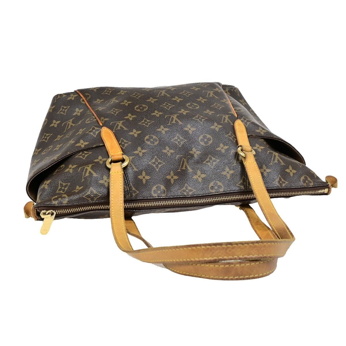 LOUIS VUITTON Logo Totally MM Shoulder Bag Monogram Leather Brown M56689 13EB358