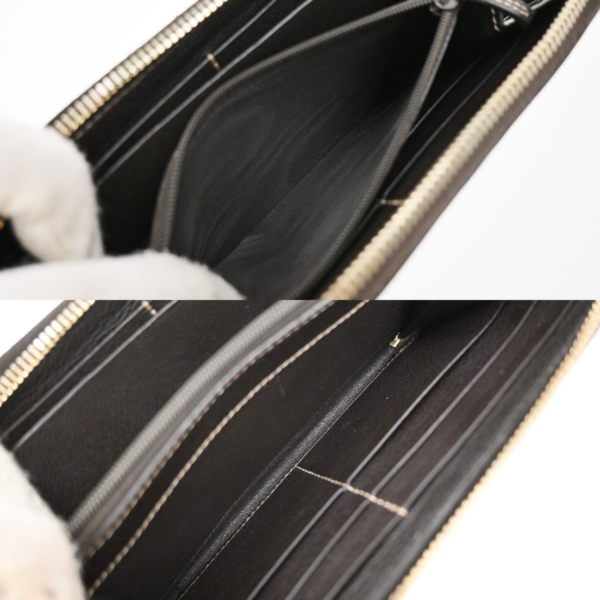 GUCCI Logo Guccissima GG Pattern Long Zipper Wallet Leather Brown 67EF918