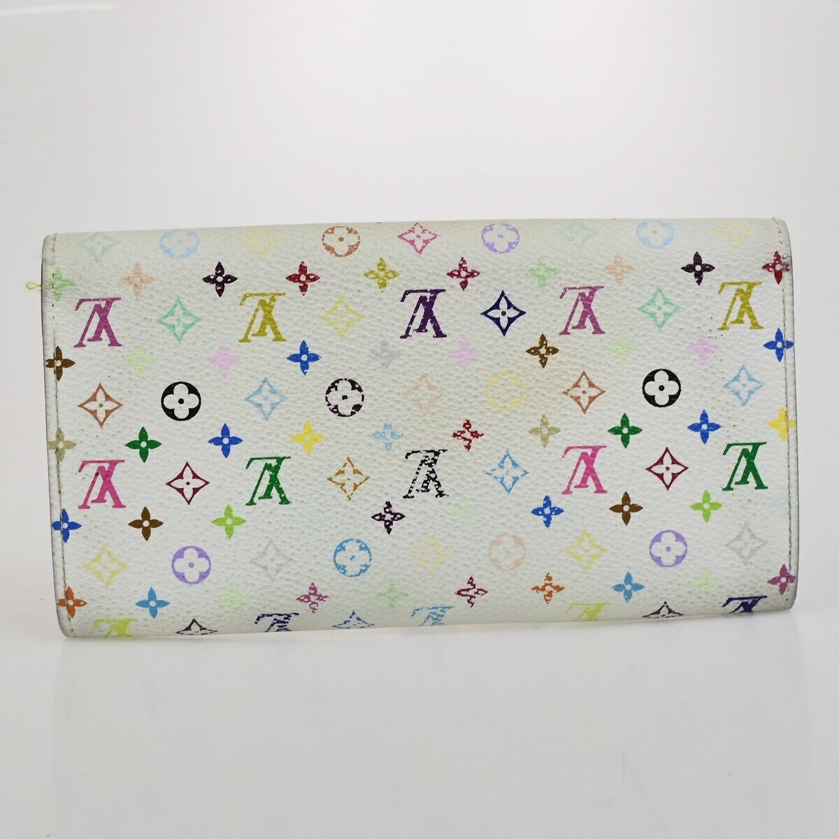 LOUIS VUITTON Long Bifold Wallet Portefeuille Sara multi White M93532 61KA458