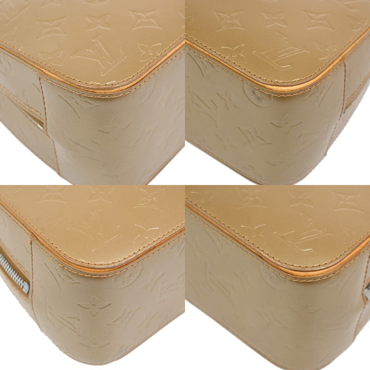LOUIS VUITTON  Shelton MM Hand Bag Monogram Mat Leather Gold M55177 34TA037