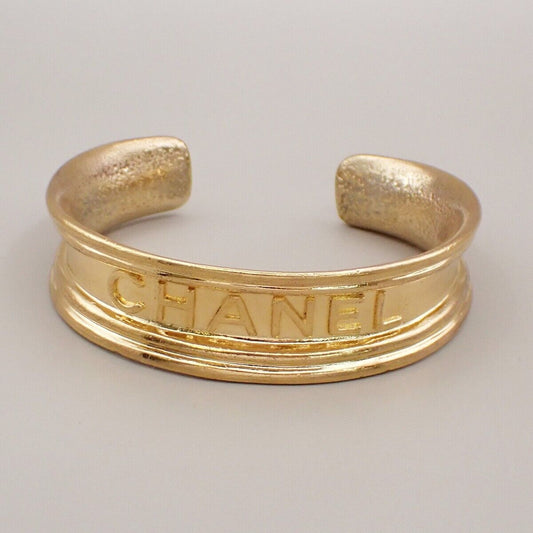 CHANEL CC Logo Bangle Bracelet 95A Gold France Accessory 84EC968