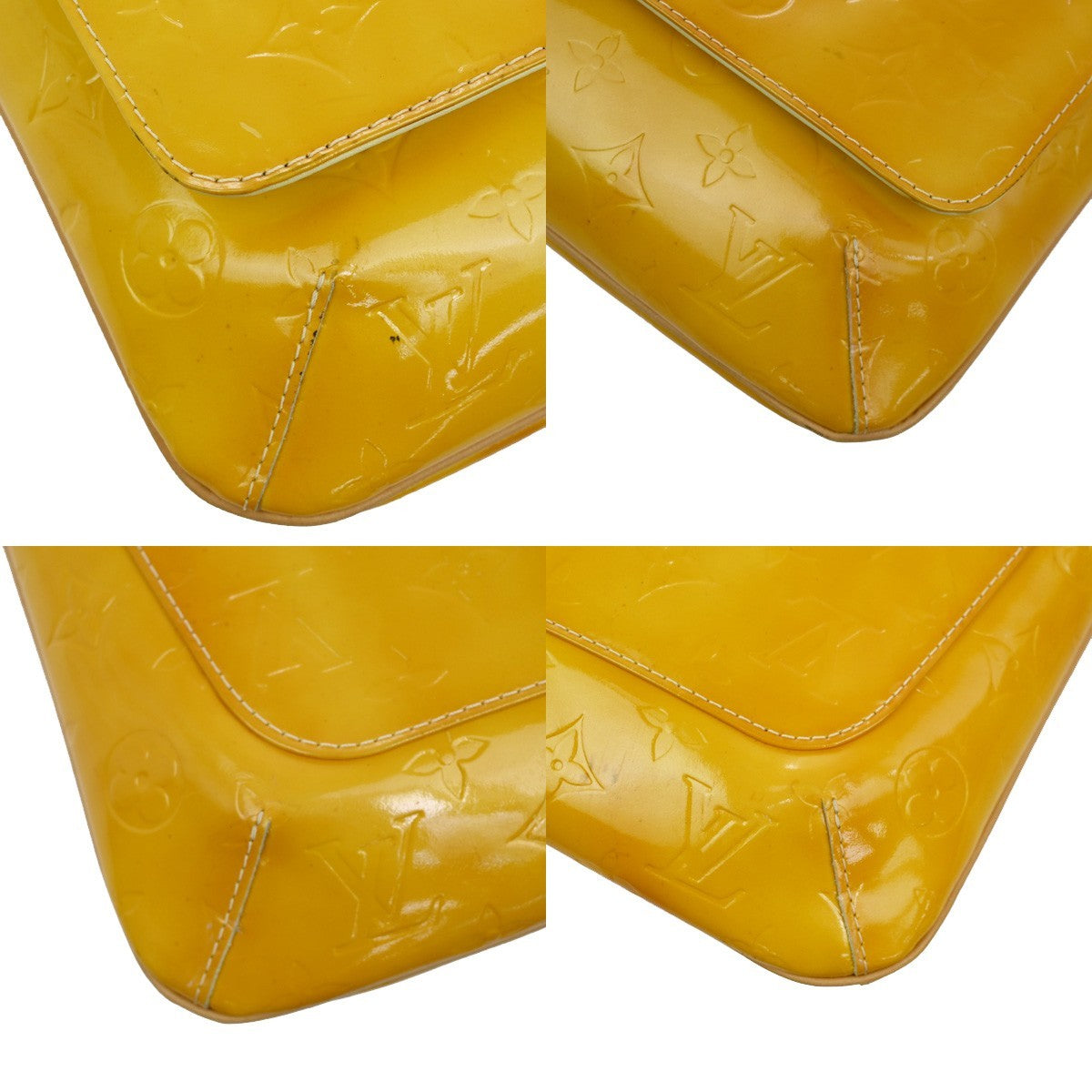LOUIS VUITTON Thompson Street Shoulder Bag Monogram Vernis Yellow M91071 65EF809