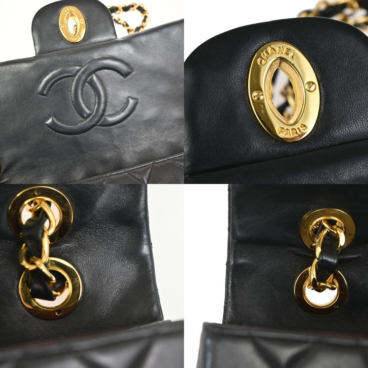 CHANEL CC Maxi Jumbo Matelasse 34 Chain Shoulder Bag Leather BK France 827RQ039