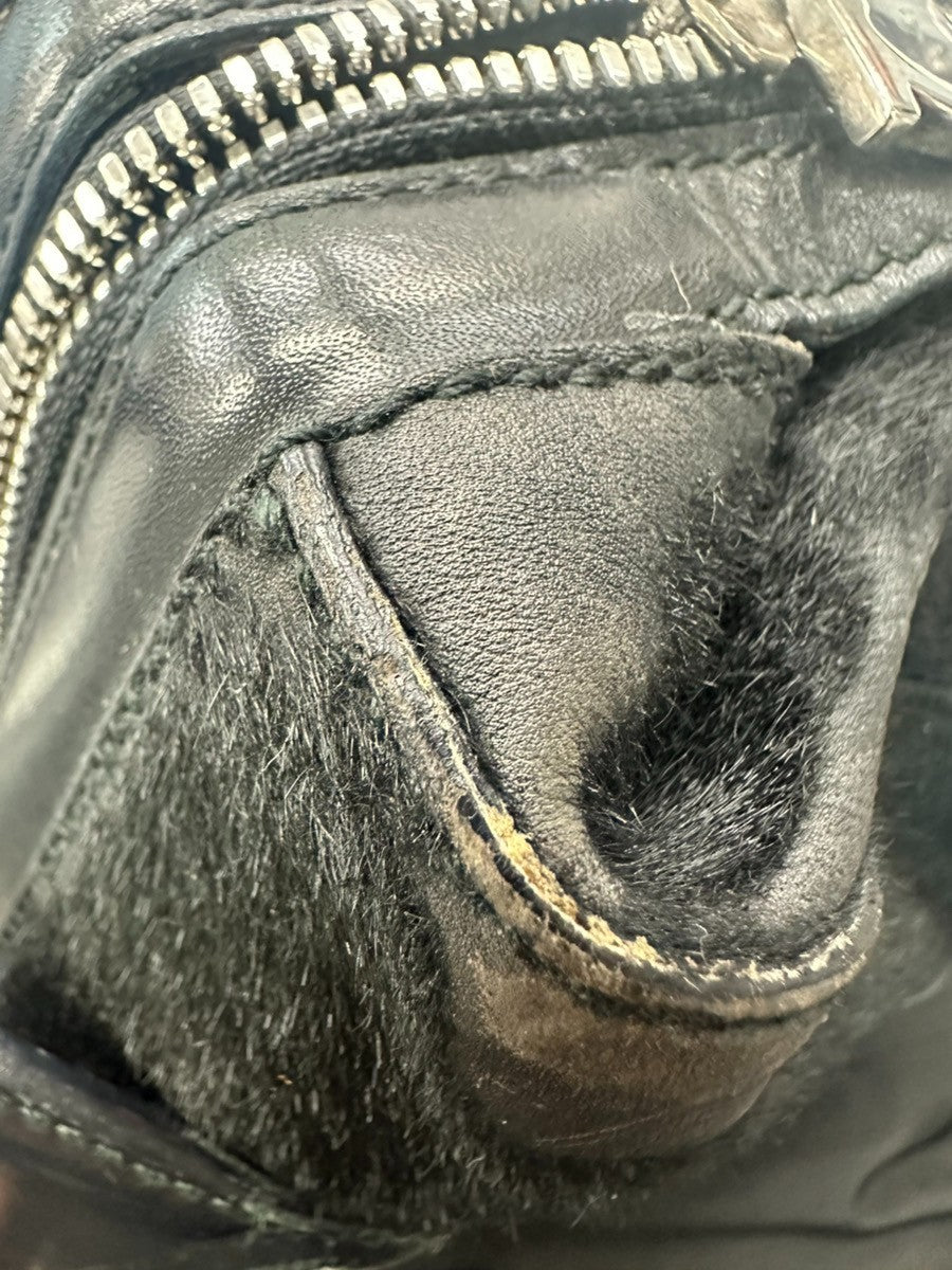 SALVATORE FERRAGAMO Logo 2WAY Shoulder Bag Fur Leather BK SHW Italy 05KC522