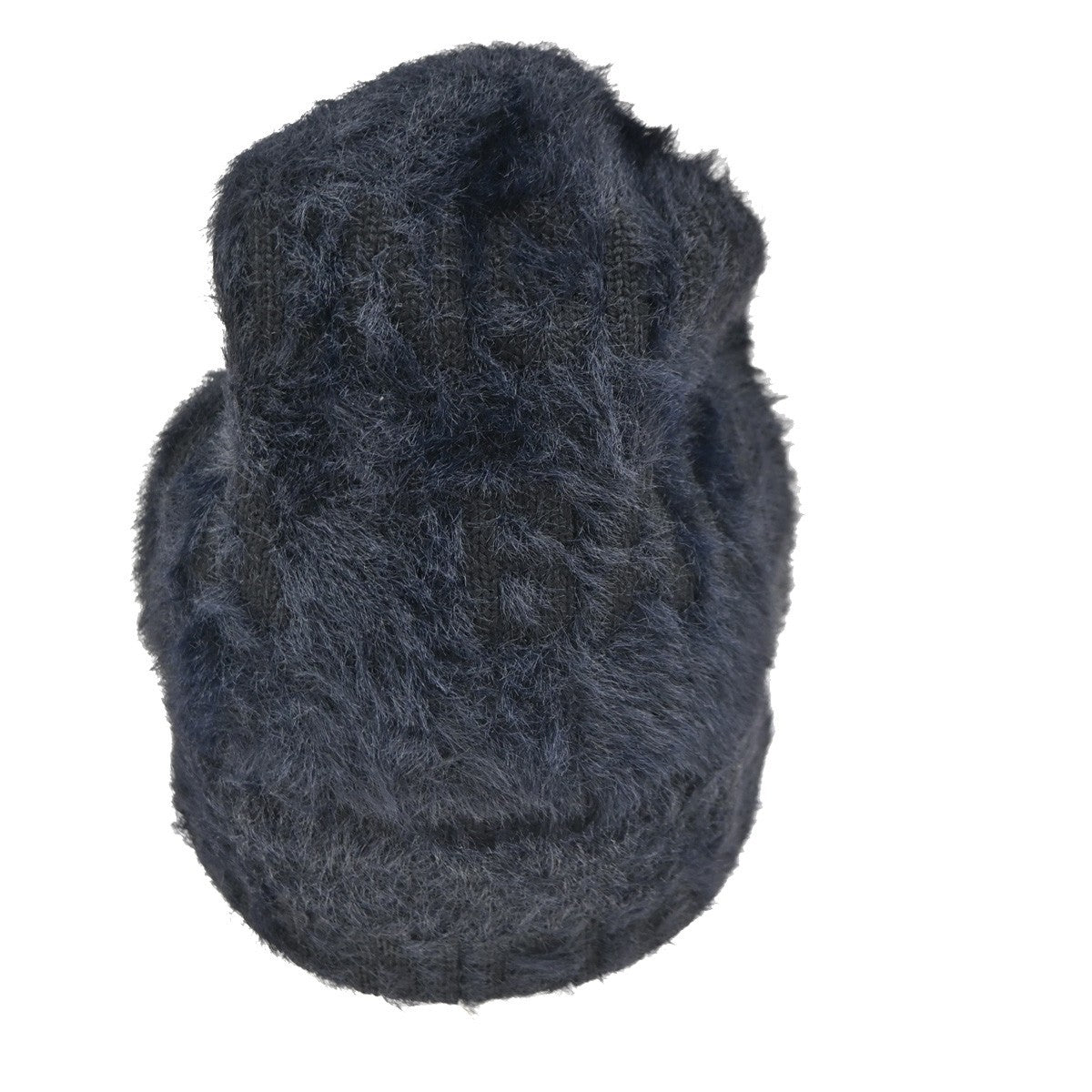 BALENCIAGA LOGO Knit Cap Onesize 55/61 Nylon Wool Fur Black 66RL700
