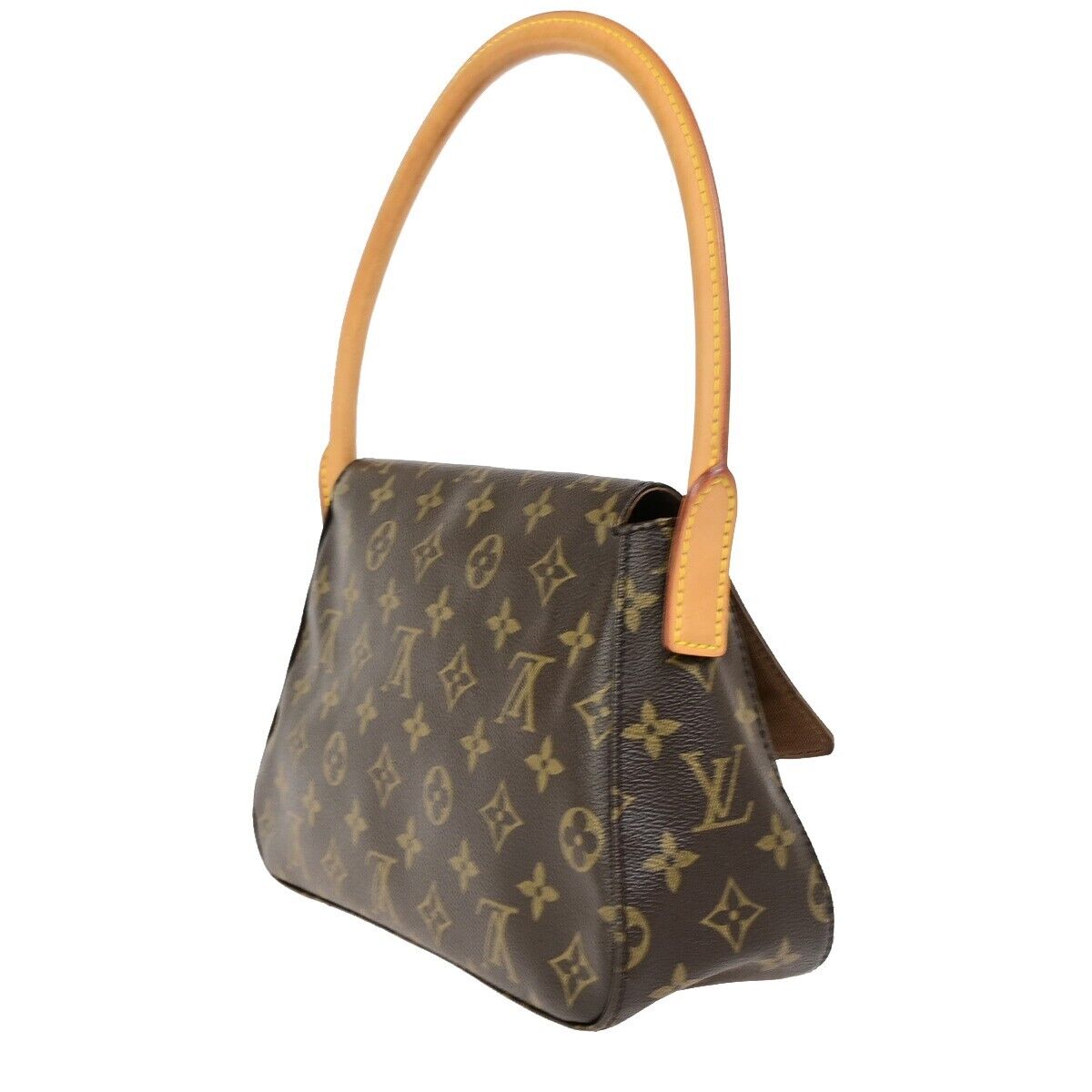 LOUIS VUITTON Mini Looping Hand Bag Monogram Leather Brown France M51147 50KA470