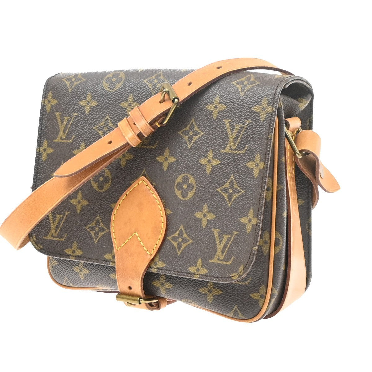 LOUIS VUITTON Cartouchiere MM Shoulder Bag Monogram Leather Brown M51253 85KD121