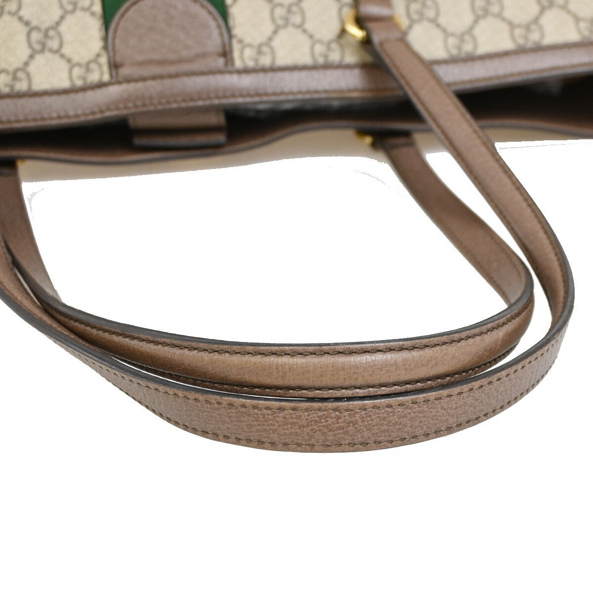 GUCCI Logo GG Pattern Ophidia Shoulder Tote Bag Supreme Leather Brown 42EE266