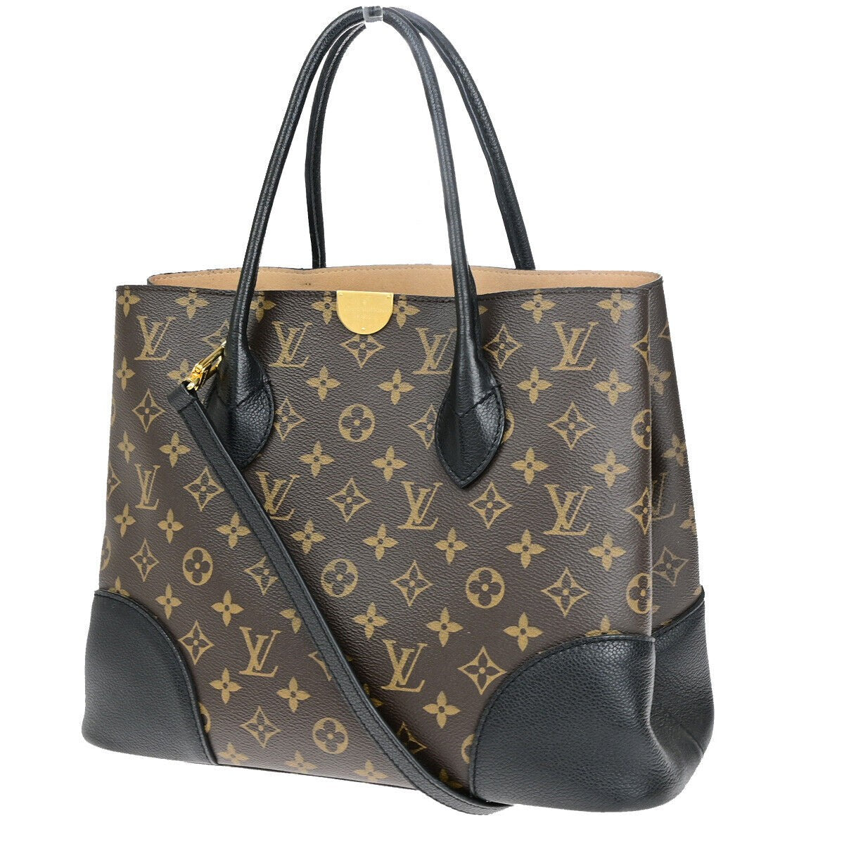 LOUIS VUITTON Flandrin 2Way Hand Bag Monogram Leather BN Black M41595 689RK211