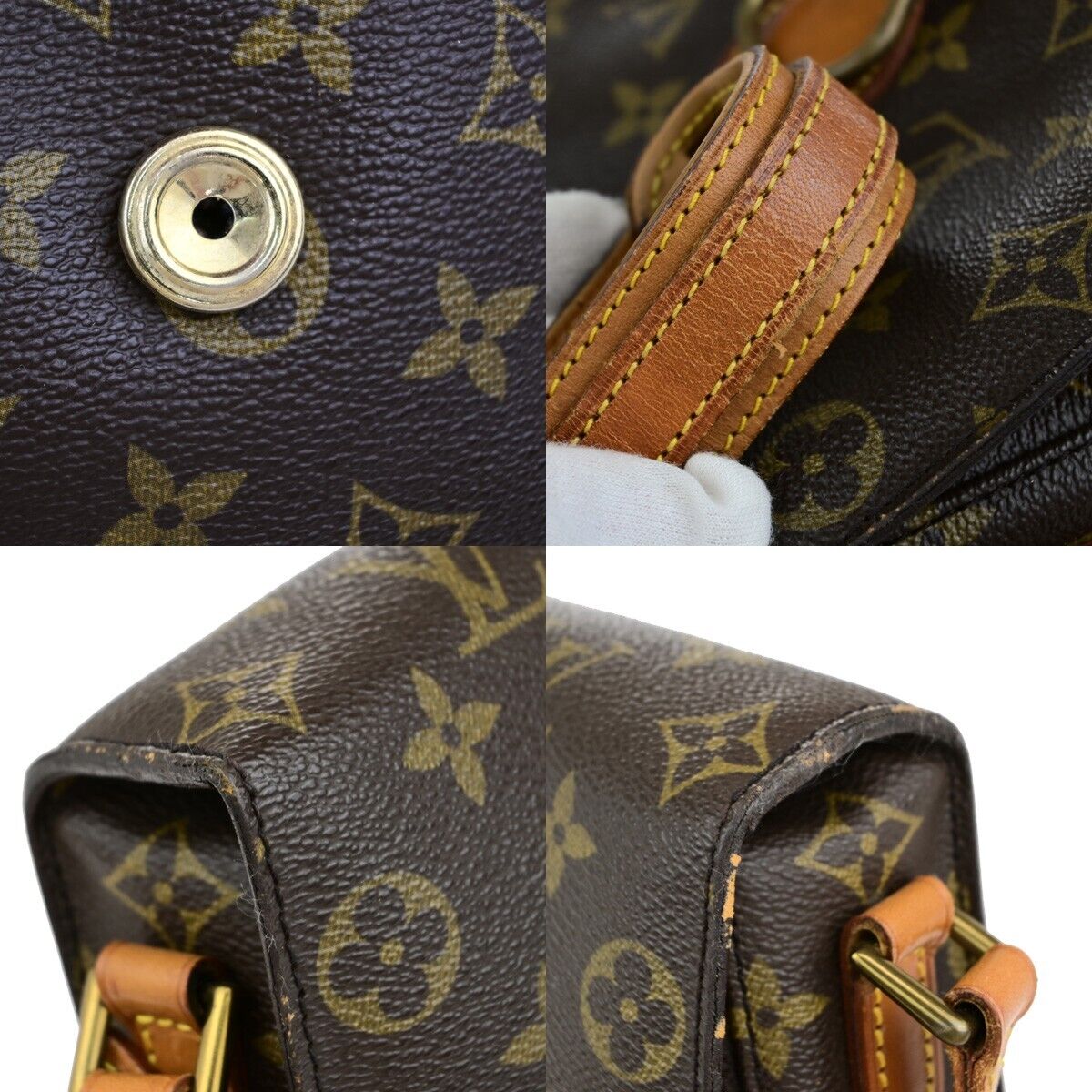 LOUIS VUITTON Saint Cloud MM Shoulder Bag Monogram Leather Brown M51243 35ED021