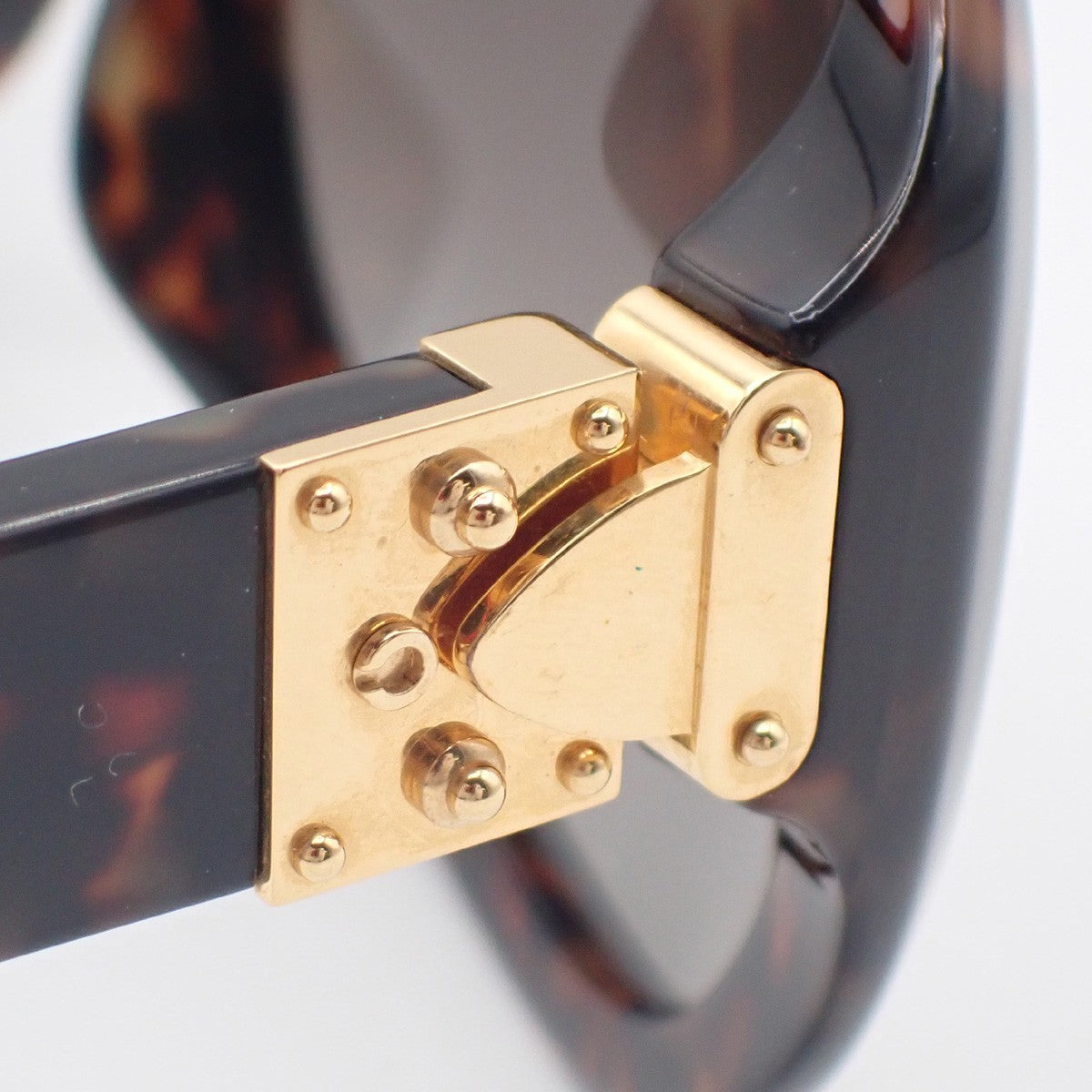 LOUIS VUITTON Sun Glasses Eye Wear Metal Plastic Gold Brown Italy Z0255E 30KC953