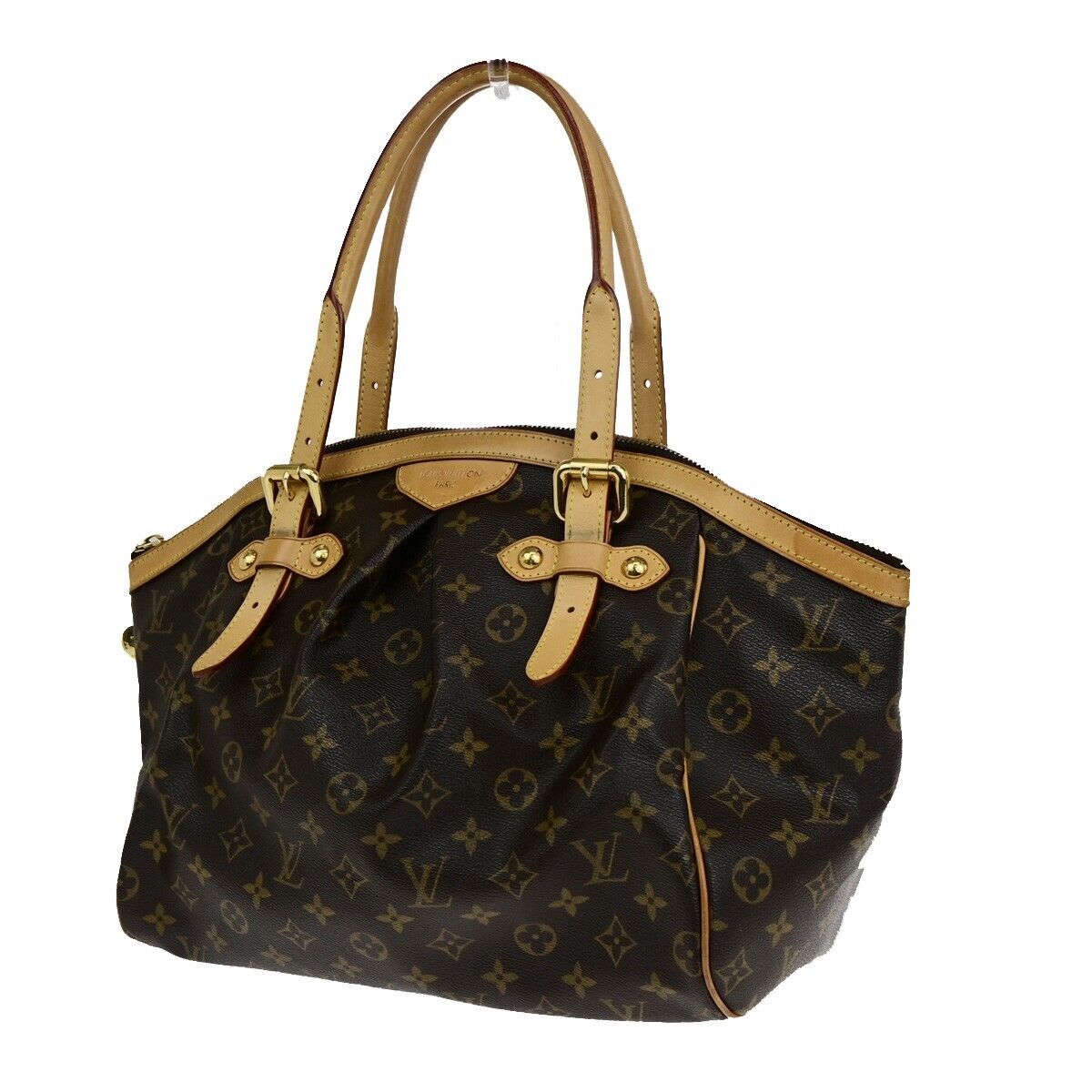 LOUIS VUITTON LV Tivoli GM Shoulder Bag Monogram Leather Brown M40144 52ED109