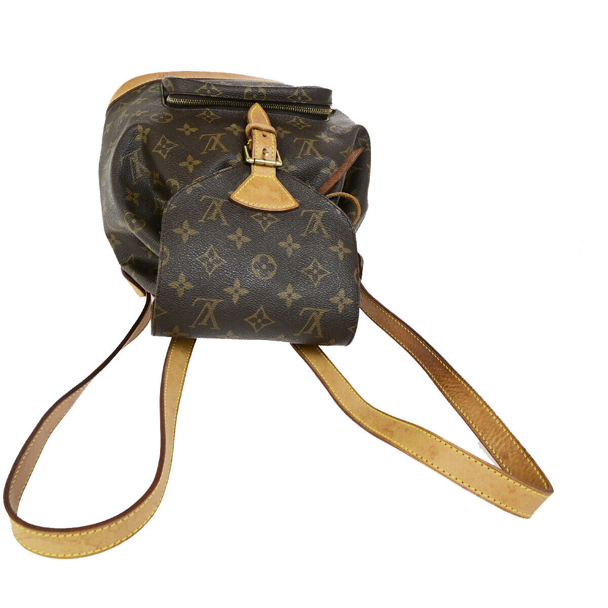 LOUIS VUITTON Montsouris MM Backpack Bag Monogram Leather Brown M51136 18YG489