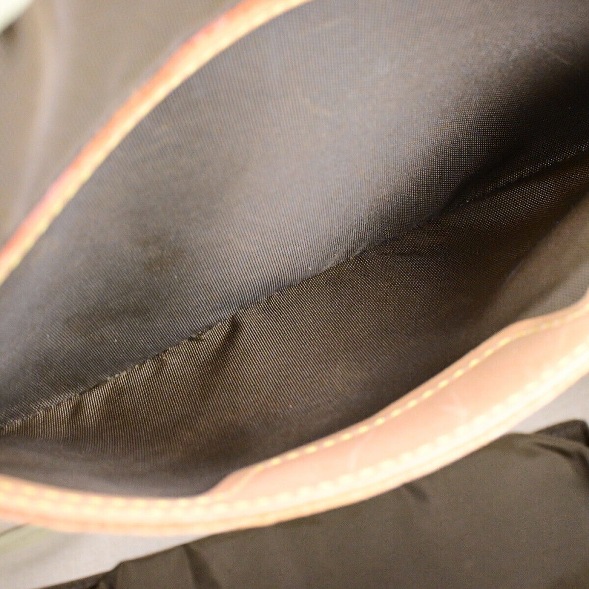 LOUIS VUITTON LV Logo Evasion Hand Bag Monogram Leather Brown M41443 75RK672