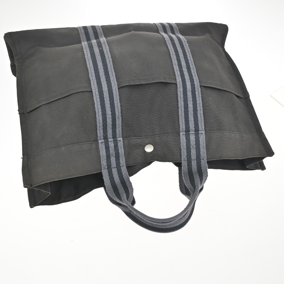 HERMES Fourre-Tout MM Hand Tote Bag Canvas Black France 100% Cotton 02KC915