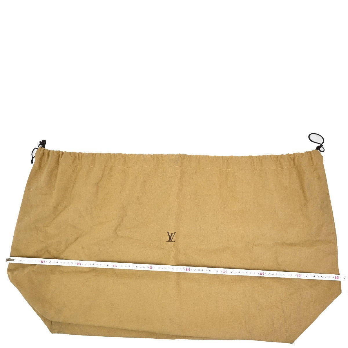 LOUIS VUITTON Logo 10 Set Dust Bag Drawstring Canvas Cotton Beige Brown 01KB865