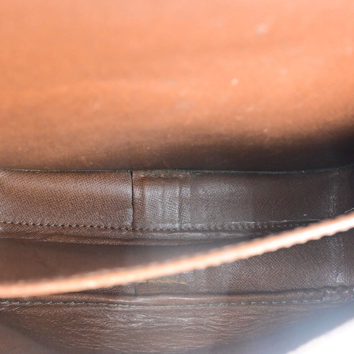 LOUIS VUITTON Cartouchiere MM Shoulder Bag Monogram Leather Brown M51253 35SJ051