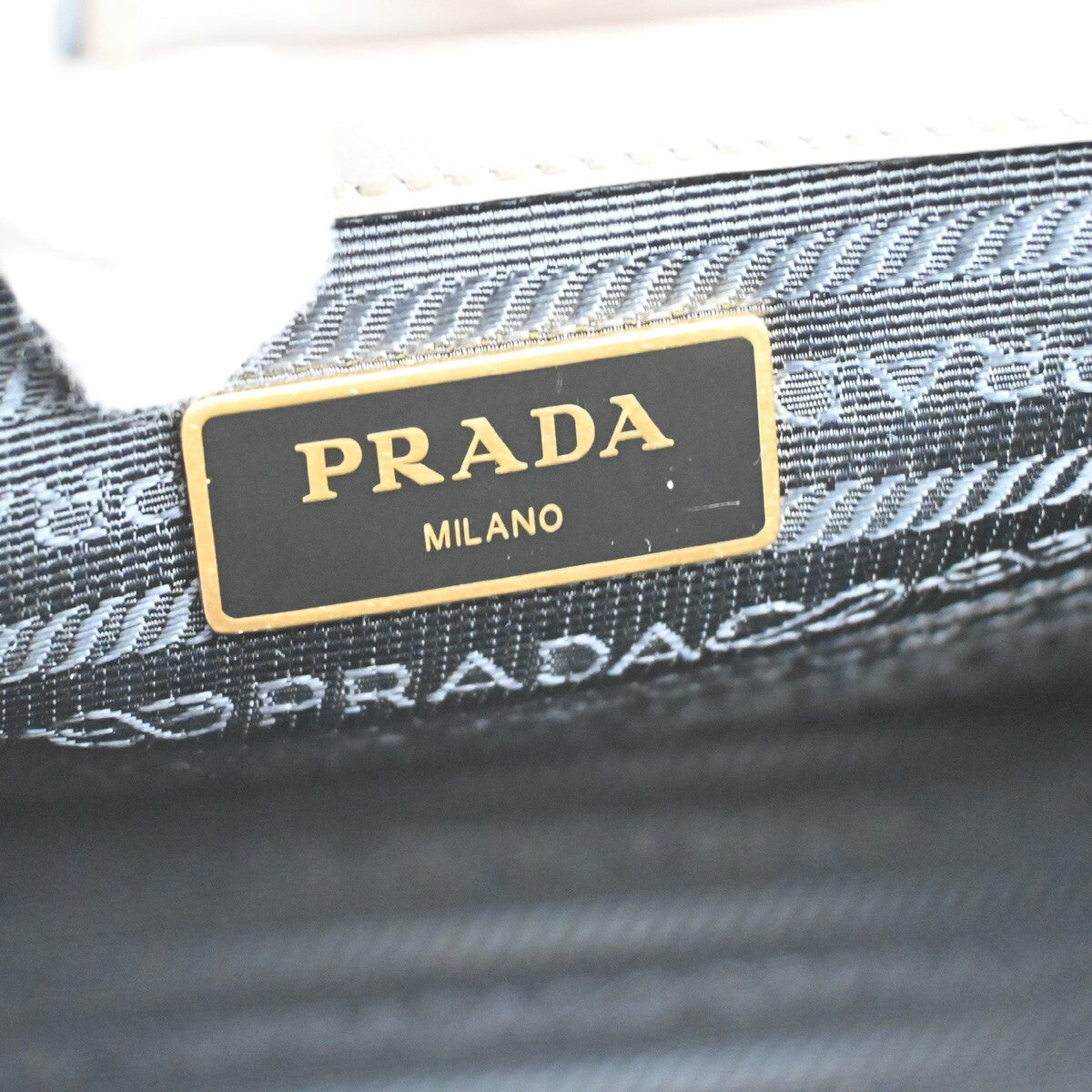 PRADA Logo Saffiano 2Way Shoulder Hand Tote Bag Leather Gray GHW 51RF290