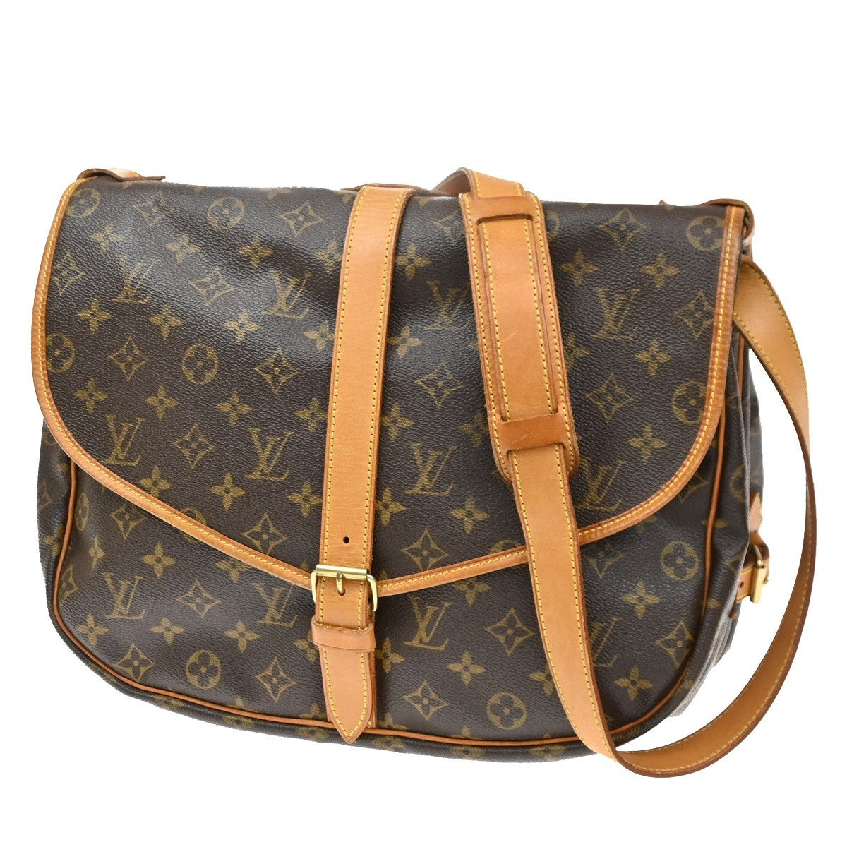 LOUIS VUITTON Saumur 35 Shoulder Bag Monogram Leather BN France M42254 72SA087